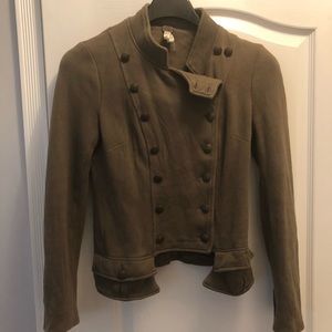 Free People Cropped Green Jacket